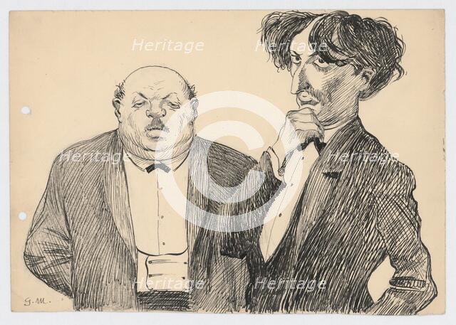 Joint Work - Satirical Drawing, around 1935. Creator: Gustav Mally.