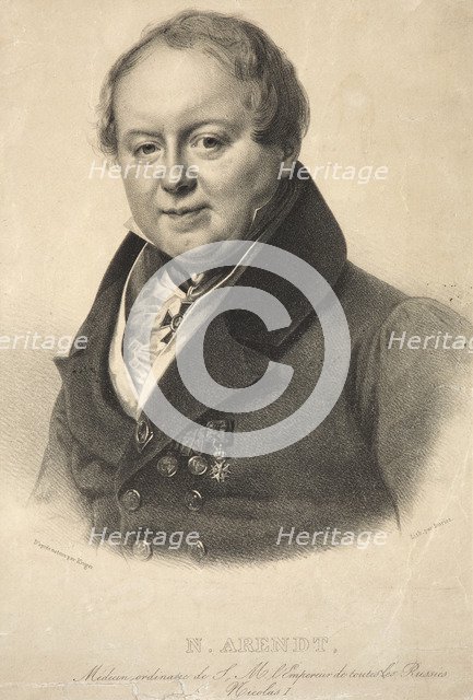 Portrait of the imperial personal physician Nicholas Martin Arendt (1785-1859), 1836. Artist: Krüger, Franz (1797-1857)