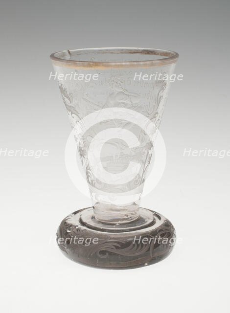 Bowl of Wine Glass with Silver Foot, Bohemia, c. 1740. Creator: Bohemia Glass.