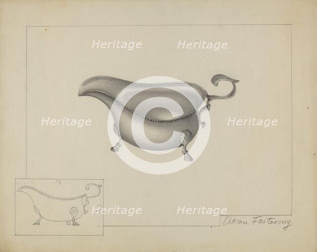 Silver Sauce Boat, c. 1937. Creator: Aaron Fastovsky.
