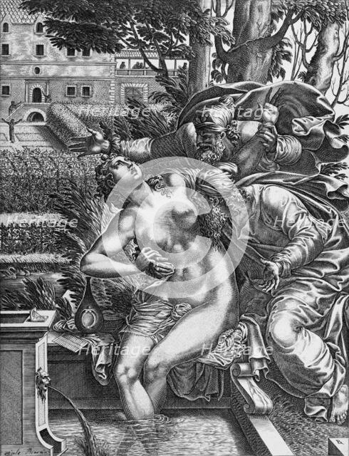 Susanna and the Elders, between c1525 and c1625. Creator: Rene Boyvin.