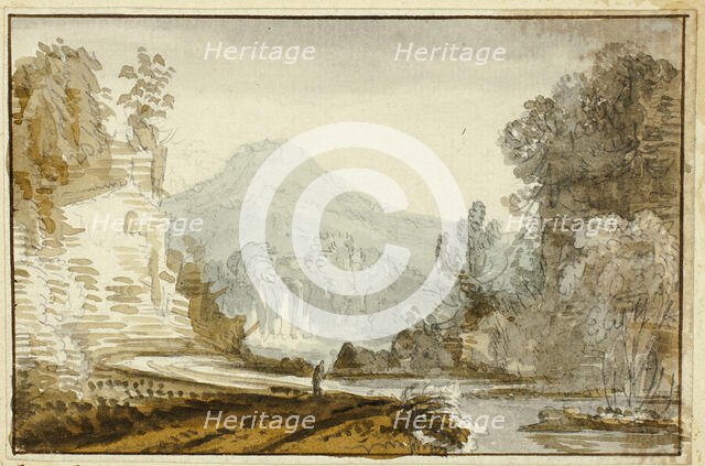 Figure of River below Cliff, n.d. Creator: Jean Baptiste Claude Chatelain.