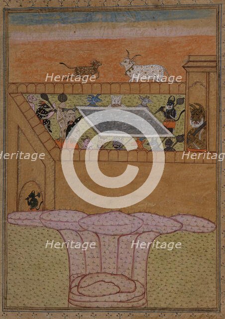 Scene with Bovines and Demons (verso).., between 1675 and 1700. Creator: Unknown.