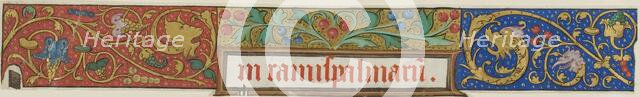 Illuminated Border with Grotesques, Grapes and Berries from a Manuscript, 15th or early 16th century Creator: Unknown.