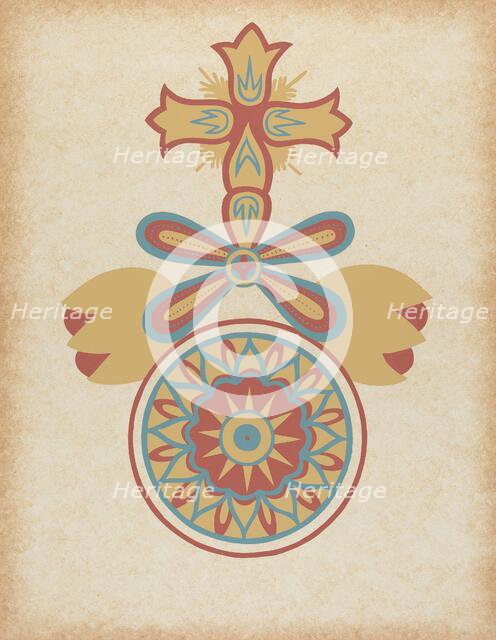 Santa Barbara Mission Doorway Design from the portfolio "Decorative Art...", 1935/1942. Creator: Unknown.