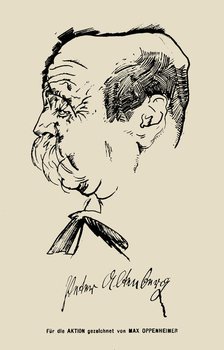 Portrait of writer Peter Altenberg (1859-1919). Creator: Oppenheimer, Max (1885-1954).