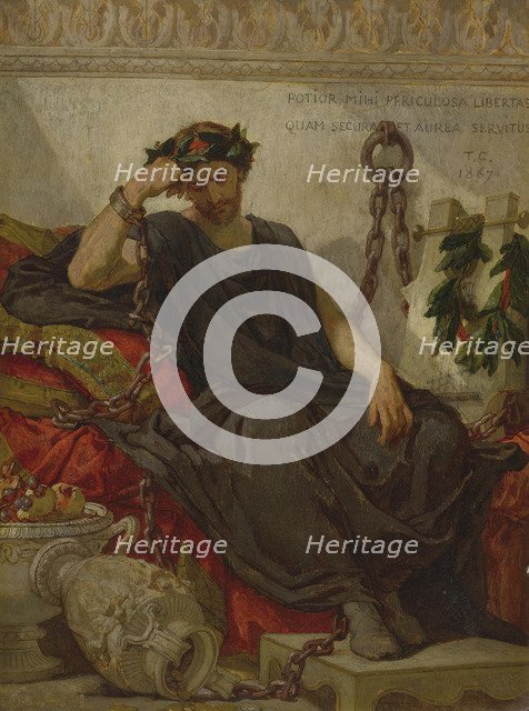 Damocles, 1867. Artist: Couture, Thomas (1815-1879)