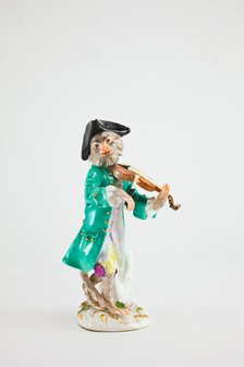 Violinist for the Monkey Band, Meissen, c. 1765. Creators: Meissen Porcelain, Johann Joachim Kaendler.