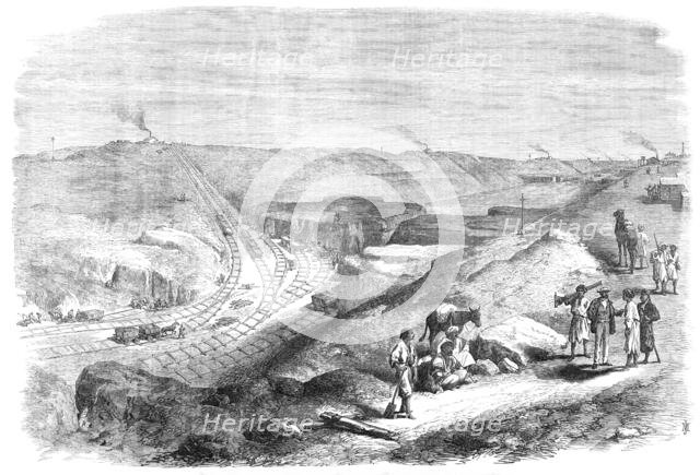 The Isthmus of Suez Maritime Canal: the cutting near Chalouf, 1869. Creator: Unknown.