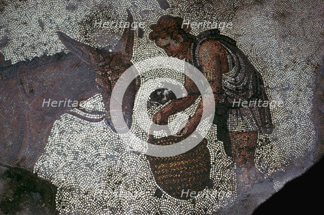 Detail of a floor mosaic in the Great Palace in Istanbul, 6th century. Artist: Unknown