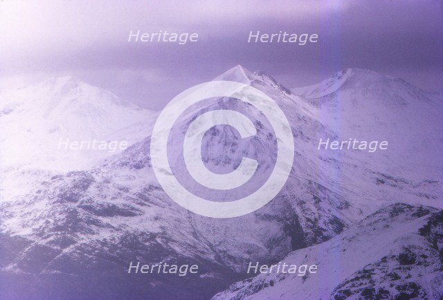 Peaks of the Mamore Forest, from Coire Guibhsachan, Inverness-shire, Scotland, 20th century.  Artist: CM Dixon.