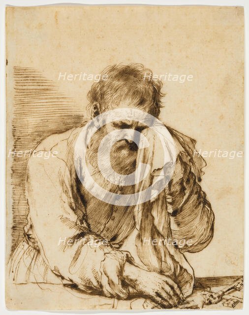 Saint Peter Weeping with Keys, between early and mid-17th century. Creator: Guercino.