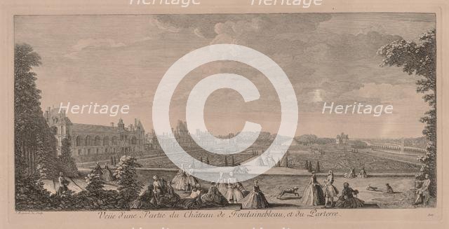 Chateau Fontainebleau and Gardens. Creator: Jacques Rigaud (French, 1681-1754).