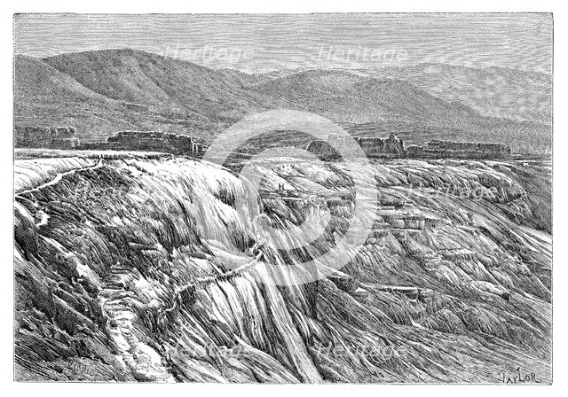 The Falls of Pambuk-Kaleh (or Tambuk), 1895. Artist: Unknown