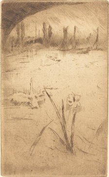 Swan and Iris, published 1883. Creator: James Abbott McNeill Whistler.
