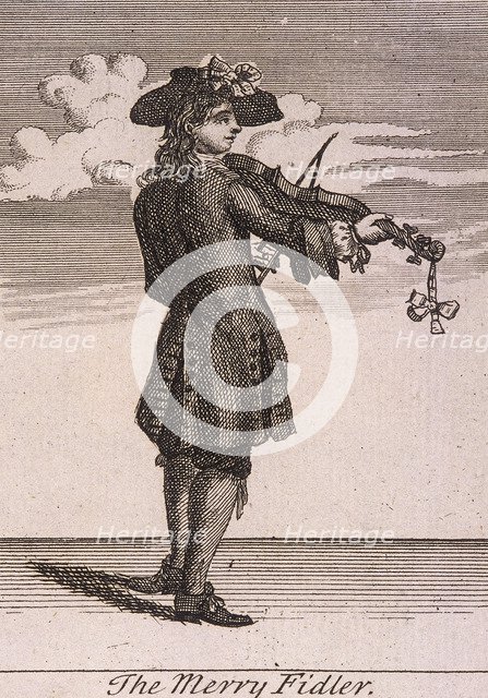'The Merry Fidler', Cries of London, (c1688?). Artist: Anon