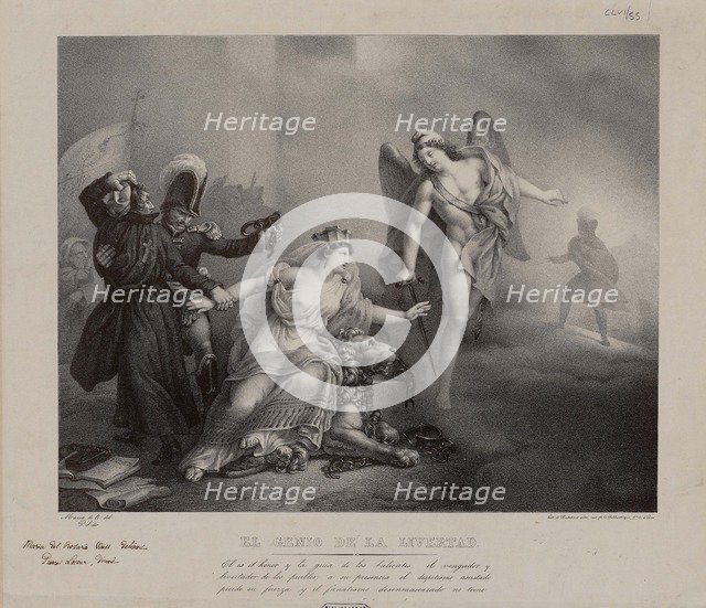 El Genio de la Libertad (The Genius of Liberty), c.1831. Creator: Rosario Weiss Zorrilla, Maria del (1814-1843).