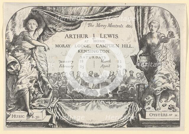 The Moray Minstrels (Invitation card of Arthur James Lewis), 1865. Creator: William Harcourt Hooper.