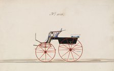 Design for 4 seat Phaeton, no top, no. 1020, 1850-70. Creator: Brewster & Co.