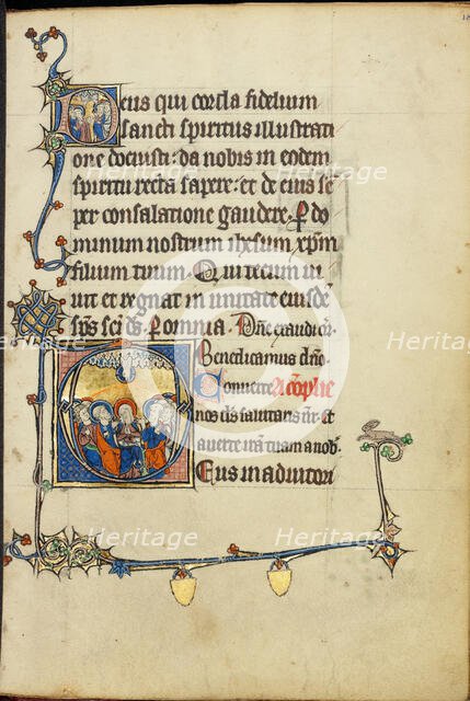 Initial D: The Ascension; Initial D: Pentecost; Ruskin Hours, about 1300. Creator: Unknown.