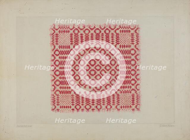 Bedspread, c. 1938. Creator: Eldon Allen.