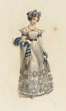 Fashion Plate (Evening Dress), 1827. Creator: Rudolph Ackermann.
