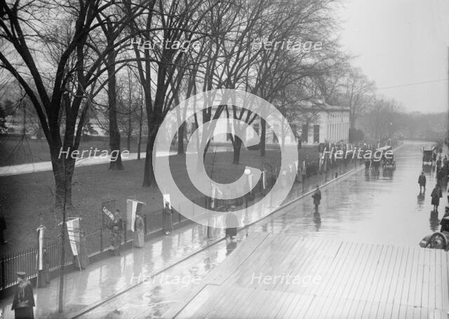 Woman Suffrage - Pickets at White House, 1917. Creator: Harris & Ewing.