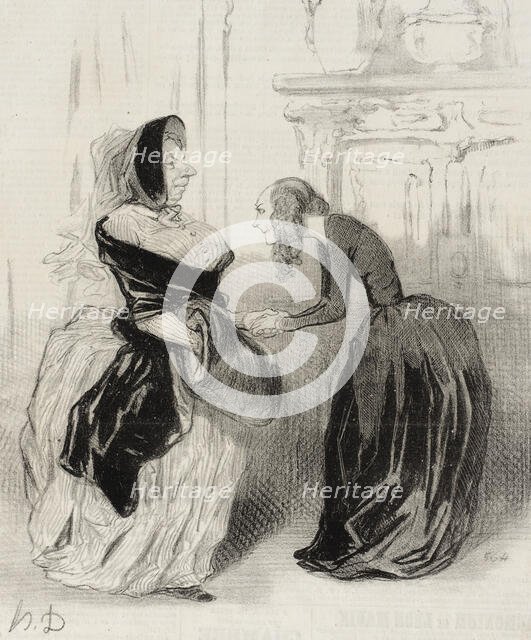 Adieu, ma chère Flora...ne manquez pas.., 1844. Creator: Honore Daumier.