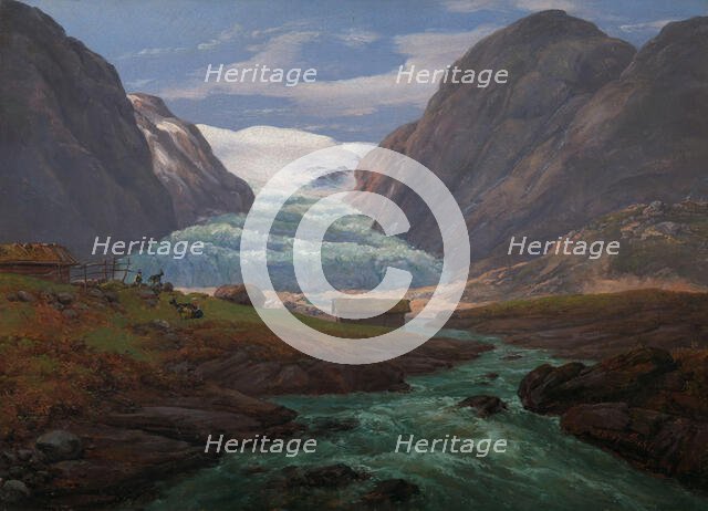 View of Nigardsbreen in Jostedalen, 1847. Creator: Johan Christian Dahl.