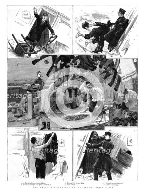 ''The Naval Manoeuvres - HMS"Lurcher" Ships a Sea', 1891. Creator: Unknown.