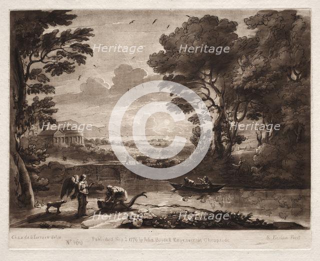 Liber Veritatis: No. 160, Tobias and the Angel, 1774. Creator: Richard Earlom (British, 1743-1822).