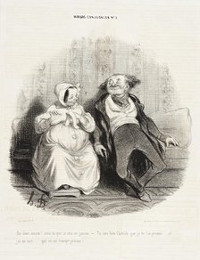 Dis donc amour! Crois-tu que ce sera un garçon?, 1839. Creator: Honore Daumier.