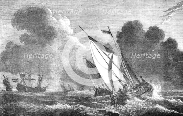 "The Entrance to the Texel - Stormy Weather", painted by William Vandevelde, from..., 1857. Creator: Unknown.