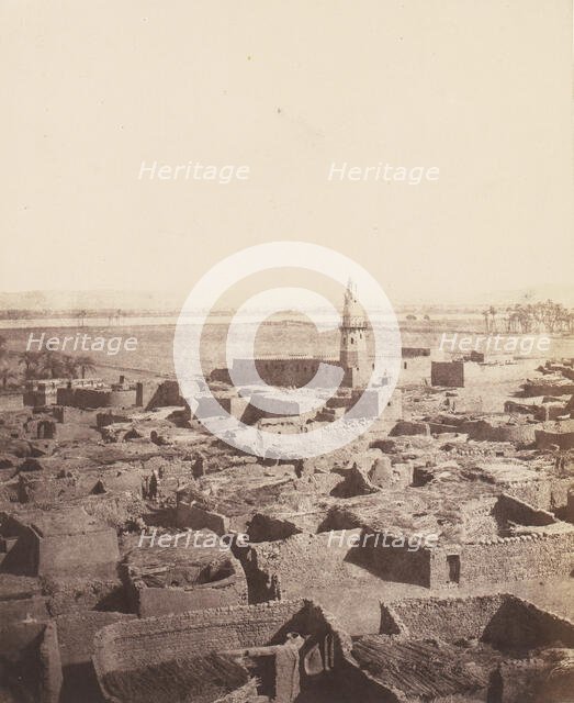 Edfou, Aspect Générale de la Ville Vue de la Plateforme Centrale du Py..., 1851-52, printed 1853-54. Creator: Félix Teynard.