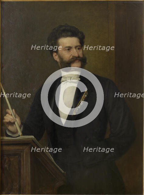 Portrait of Johann Strauss (1825-1899), 1888. Creator: Eisenmenger, August (1830-1907).
