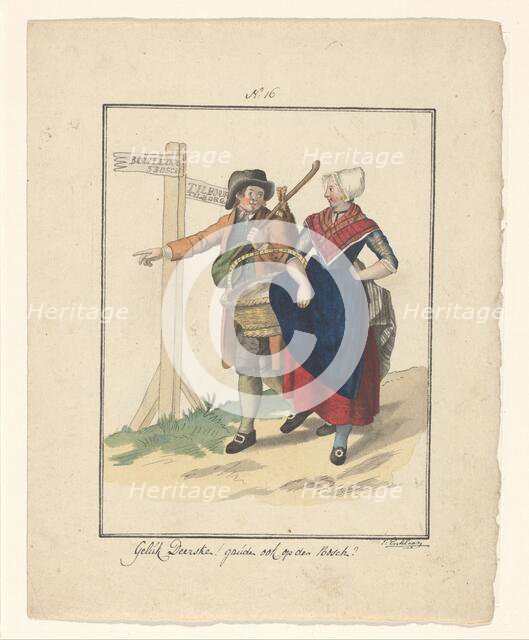 Farmer and wife from Cromhout, 1803-c.1899.  Creator: J. Enklaar.