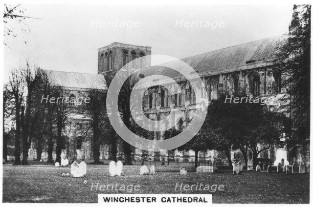 Winchester Cathedral, Hampshire, 1937. Artist: Unknown