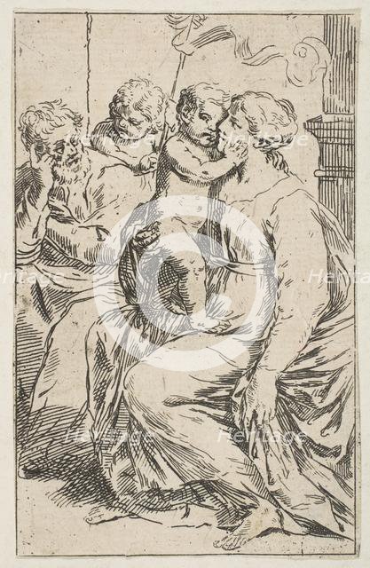 Holy Family with Saint John the Baptist, copy in reverse after Cantarini, ca. 1640-1642 or after. Creator: Unknown.