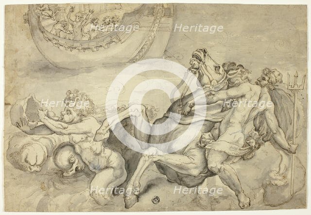 Neptune Calming the Tempest Raised by Aeolus against Aeneas ("Quos Ego"), n.d. Creator: Unknown.