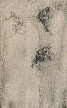 'Two Seated Nudes and a Woman Washing', c1480 (1945). Artist: Leonardo da Vinci.