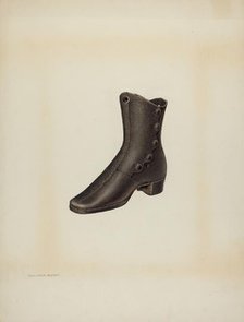 Iron Mannequin Shoe, c. 1938. Creator: Wellington Blewett.
