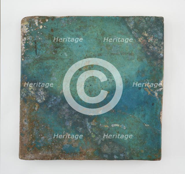 Tile, large, square, late 12th-early 13th century. Creator: Unknown.