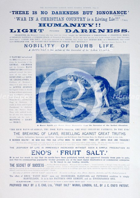 Eno's Fruit Salt advertisement, 1899. Artist: Unknown