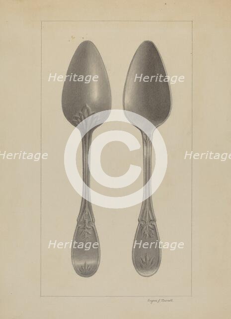 Pewter Spoon, c. 1936. Creator: Eugene Barrell.