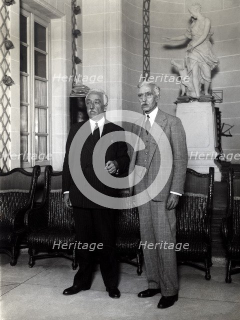 Francesc Macia, president of the Generalitat de Catalonia, with Manuel Azaña president of the Spa…