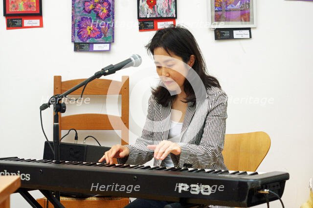 Eriko Ishihara, Eriko Ishihara Trio, Clocktower Cafe, Croydon, London, August 2024. Creator: Brian O'Connor.