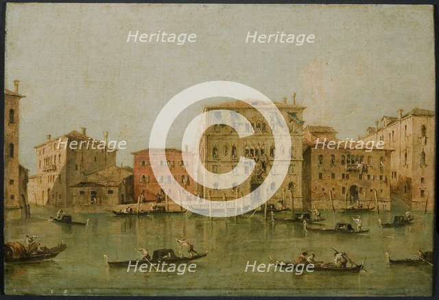 'View of the Palazzo Loredan dell'Ambasciatore on the Grand Canal, Venice,' 1775-85. Artist: Francesco Guardi.
