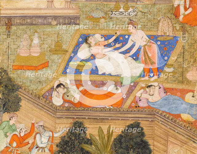 King Putraka in the Palace of the Beautiful Patali, From a Kathasaritsagara (image 1 of 2), c1590. Creator: Unknown.