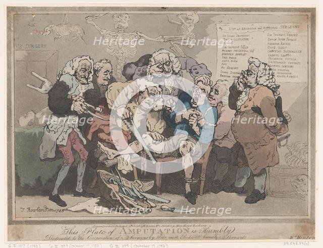 Amputation, February 17, 1786., February 17, 1786. Creator: Thomas Rowlandson.
