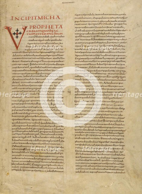 Decorated Initial V, about 845. Creator: Unknown.